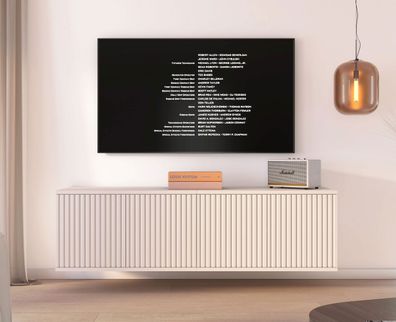 Hängender TV-Unterschrank | Kaschmir | 4 Drehtüren | 4 Fächer | 140 x 40 x 40 cm