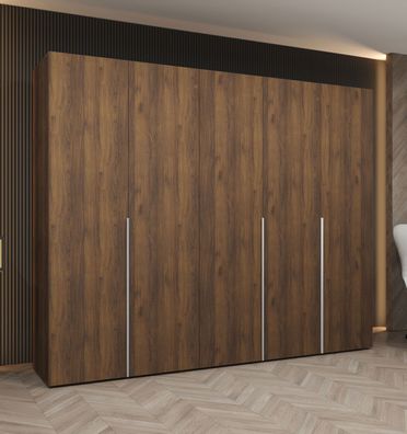 Drehtürenschrank mit Soft-Close-Funktion | Farbe: Walnuss | 2,5 Meter breit | dr