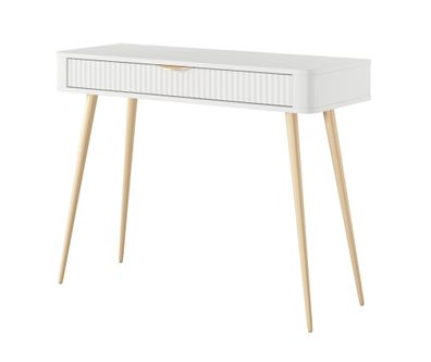 Schminktisch | Weiß | 1 Schublade | Griffe und Beine: Metall | Maße: 78 x 100 x