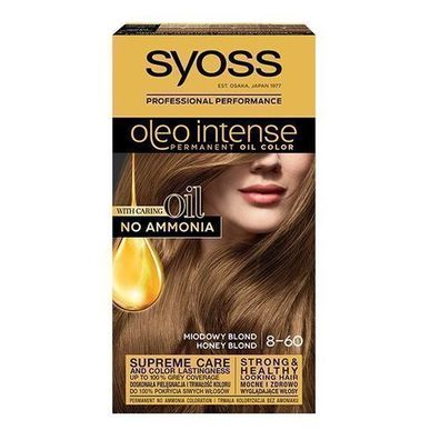 Syoss Oleo Intense Haarfarbe Honigblond 8-60 mit Pflegenden Ölen, 115ml