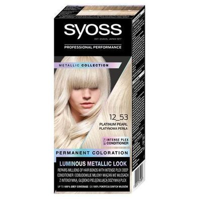 Syoss Permanente Haarfärbung 12-53 Platin Perle - Lang anhaltende Farbe für stra