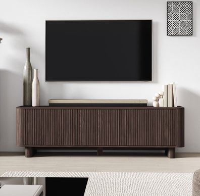 TV-Unterschrank | Farbe: Walnuss Lincoln | 3 Kipptüren | 3 Fächer | 180 x 40 x 5