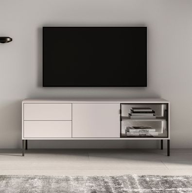 TV-Board | Kaschmir | 2 Schubladen | 3 Fächer | Push-to-open Funktion | inkl. LE