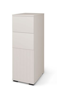 Kommode | Kaschmir | Lamellen Design | Push-to-open Funktion | 1 Drehtür | 2 Fäc