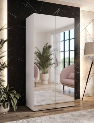 Drehtürenschrank | Farbe: Weiß | 1 Fach | Griffe: Kaschmir | Maße: 100 x 52 x 20