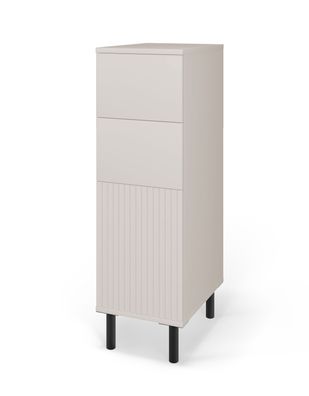 Kommode | Kaschmir | Lamellen Design | Push-to-open Funktion | 1 Drehtür | 2 Fäc