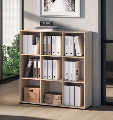 Regal Uppsala 06 | Farbe: Eiche Lindberg | viel Stauraum | 9 Fächer | 120 x 34 x