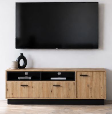 TV-Unterschrank Kelvizo | Farbe: Eiche Artisan / Anthrazit | 200 x 42 x 53,5 cm|
