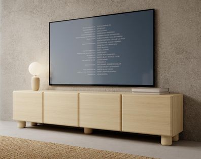 TV-Unterschrank | 4 Kipptüren | Farbe: Eiche Vicenza | Push-to-open Funktion | 2
