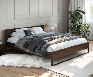 Einzelbett Tabak 01 | Farbe: Eiche Tabak | 149 x 210 x 91 cm | Liegefläche: 140