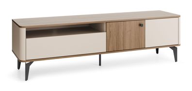 TV-Unterschrank | Nuss/Kaschmir | 180 x 40 x 51 cm | 2 Türen | Schublade mit Sof