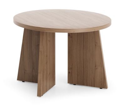 Kleiner Couchtisch | 58 x 58 x 40 cm | runder Tisch | Beistelltisch | Farbe Nuss