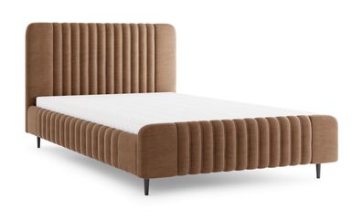 Doppelbett | inkl. Lattenrost | Liegefläche 160 x 200 cm | Braun | Stoffbezug |