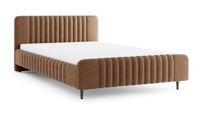 Doppelbett | Liegefläche 160 x 200 cm | inkl. Lattenrost | Braun | Stoffbezug |