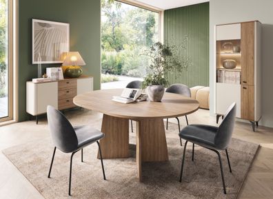 Esszimmer Komplett-Set B Belladere | 3-teilig | Nuss/Kaschmir | ABS-Kanten | 1 V