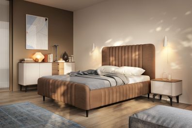Schlafzimmer Komplett-Set D Belladere | 3-teilig | Nuss/Kaschmir/Braun | Kommode