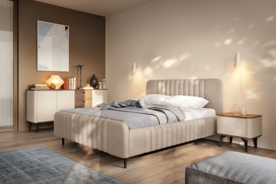 Schlafzimmer Komplett-Set G Belladere | 3-teilig | Nuss/Kaschmir | Einzelbett in