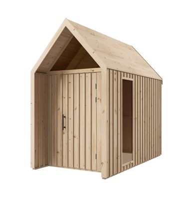 Gartenhütte mit Satteldach | Dreieckfenster | Naturbelassen | Außenmaße: 162,4 x