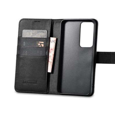 Leder-Wallet-Case für Samsung Galaxy S23+ (schwarz)