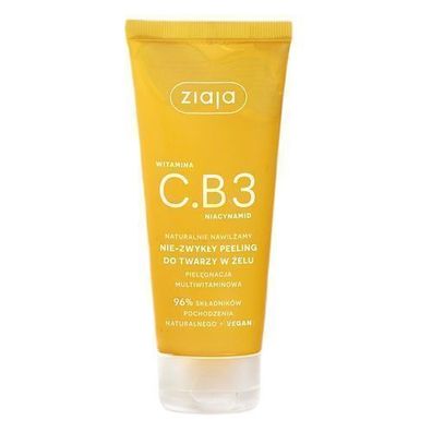Ziaja Vitamin C+B3 Gesichtspeeling Gel, 100ml - Sanftes Peeling für strahlende,