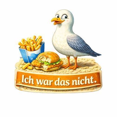 Kühlschrankmagnet Möwe „Ich war das nicht.“ 3D Dekomagnet Küste - 7x7cm AstraDesign