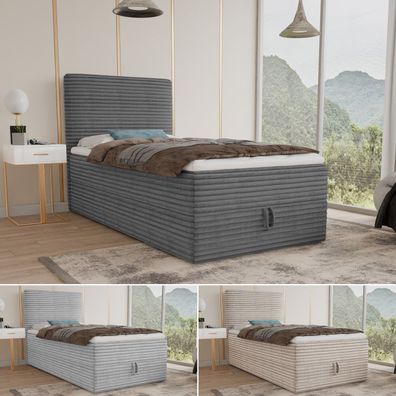 Boxspringbett MOLLO MINI bett bettkasten topper Doppelbett mit Bonell-Matratze cord