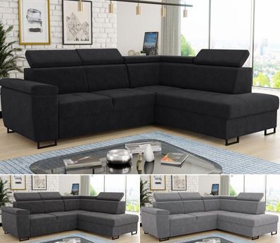 Ecksofa NATAN Polsterecke Bettkasten Polstergarnitur Wohnlandschaft Eckcouch Couch