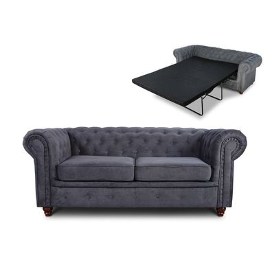 Schlafsofa Chesterfield Asti Bis 2-Sitzer, Sofa mit Schlaffunktion, Couch 2-er
