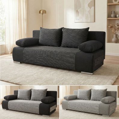 Schlafsofa Naki - Sofa mit Schlaffunktion und Bettkasten, Bettsofa, Couch