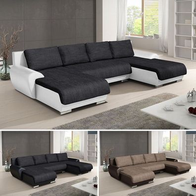 Wohnlandschaft Eckcouch Ecksofa Otis - Big Sofa, Couch mit Schlaffunktion, U-Form