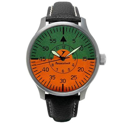 Messerschmitt Herren Armbanduhr ME-3H271-LB Fliegeruhr, 42mm, Horizont