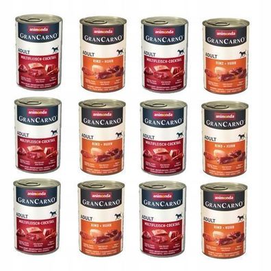 Animonda Grancarno Adult Nassfutter für Hunde, 12 x 400 g Dose