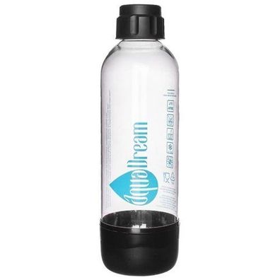 Wasserflasche für Sprudelwasser, schwarz, Aquadream, 1,1 l
