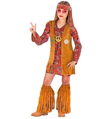 Hippie Kostüm Kinder 4-tlg Widmann - Größe: 128