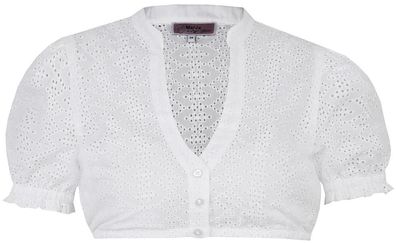 Dirndlbluse Tettau Puffarm ecru - Größe: 38