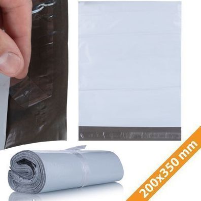 Rosfix Versandtaschen LDPE 200x350 mm – 100 Stk | Weiss, 50 µm Folie