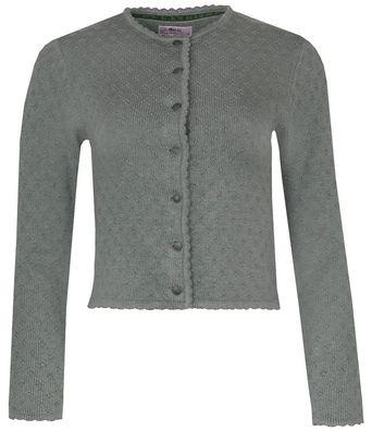 Trachtenstrickjacke Tiefenbach salbei/melange - Größe: XS