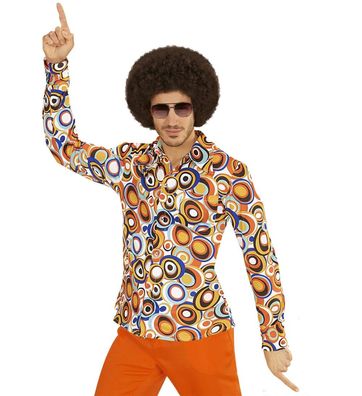 Herrenhemd Groovy 70s bubbles Widmann - Größe: S/M