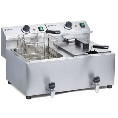 Masterpro Fritteuse mit Wasserhahn 230 V 7 kW 2 x 8 l - Hendi 209301