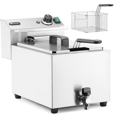 Verstellbare elektrische Fritteuse mit Ablasshahn 400 V 66000 W 10 l - Hendi 209424