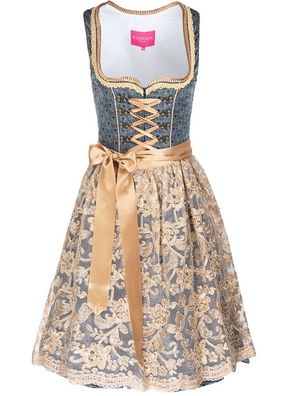 Krüger Dirndl Gabriele 60er Länge petrol - Größe: 42