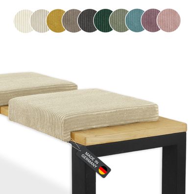 Lycce Klemmkissen Sitzkissen mit 1 Leiste, Cordstoff extra Polsterung