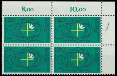 BRD 1968 Nr 568 postfrisch Viererblock ECKE-ORE X7F0E72