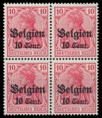 BES. 1WK Landespost Belgien Nr 14b postfrisch Viererblo X45A926