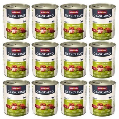 Animonda Grancarno ausgewachsenes Rinderkaninchen 12 x 800 g