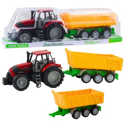 Landwirtschaftlich, Ackerschlepper, Mit, Gelb, Anhänger, Rot 46cm
