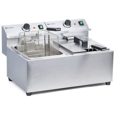 Mastercook Gewerbefritteuse 7 kW 230 V 2 x 8 l - Hendi 207307