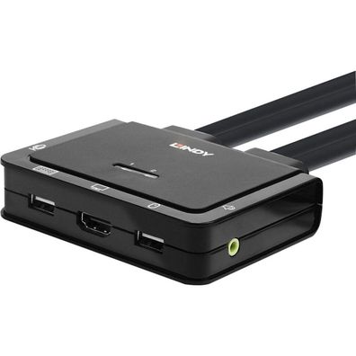 LINDY 2 Port HDMI 18G, USB Type C Cable KVM Switch