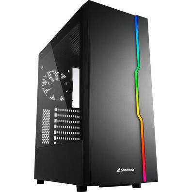 Sharkoon Gehäuse RGB, Slider, ATX, 1xGlas schwarz