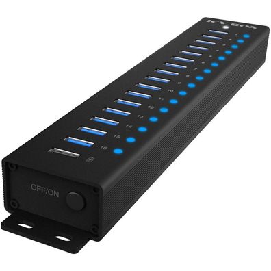 Icy Box Hub 16 + 1 Port USB IcyBox 16x USB; 1x USB Laden USB3.2 Gen1 retail